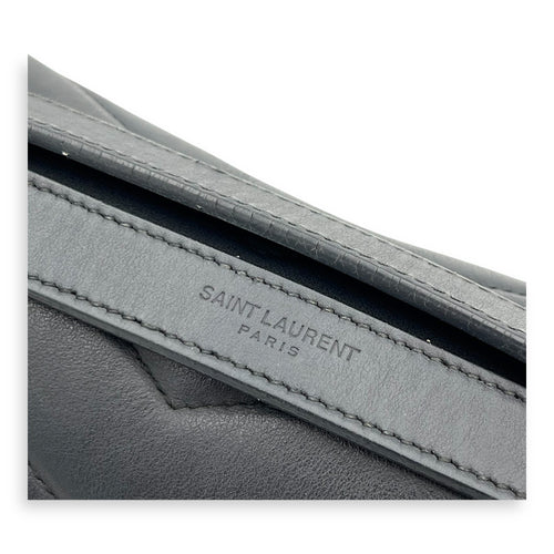 Loulou Shoulder Bag Black in Calfskin, Silver hardware