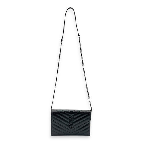 Cassandre Wallet On Chain Black in Caviar Leather, So Black hardware