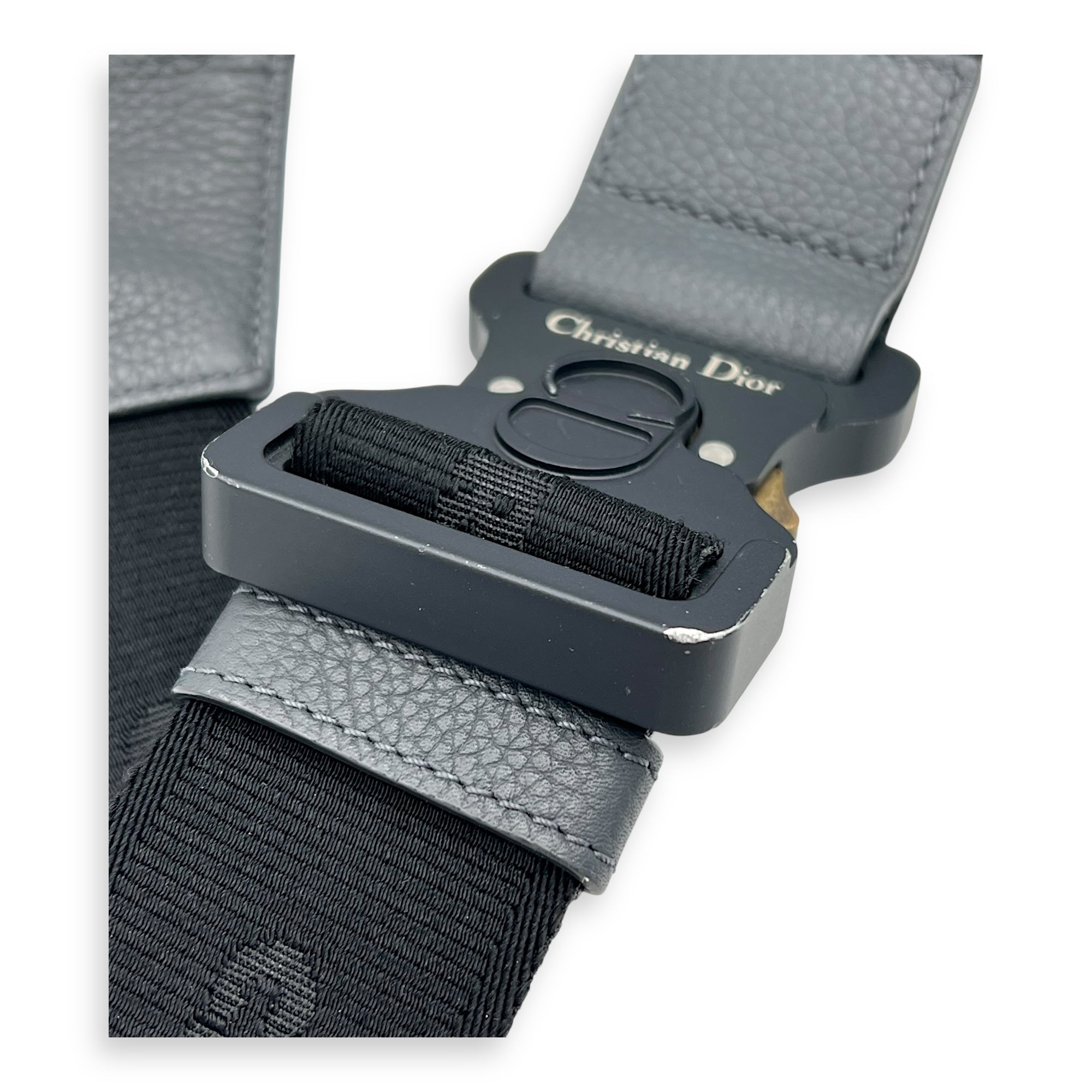 Saddle Crossbody Bag Black in Calfskin, Silver hardware