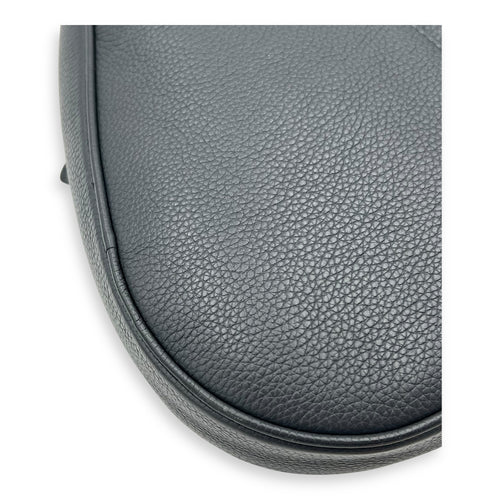Saddle Crossbody Bag Black in Calfskin, Silver hardware