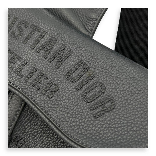 Saddle Crossbody Bag Black in Calfskin, Silver hardware