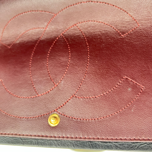 2.55 Shoulder Bag Black in Calfskin, Gold hardware