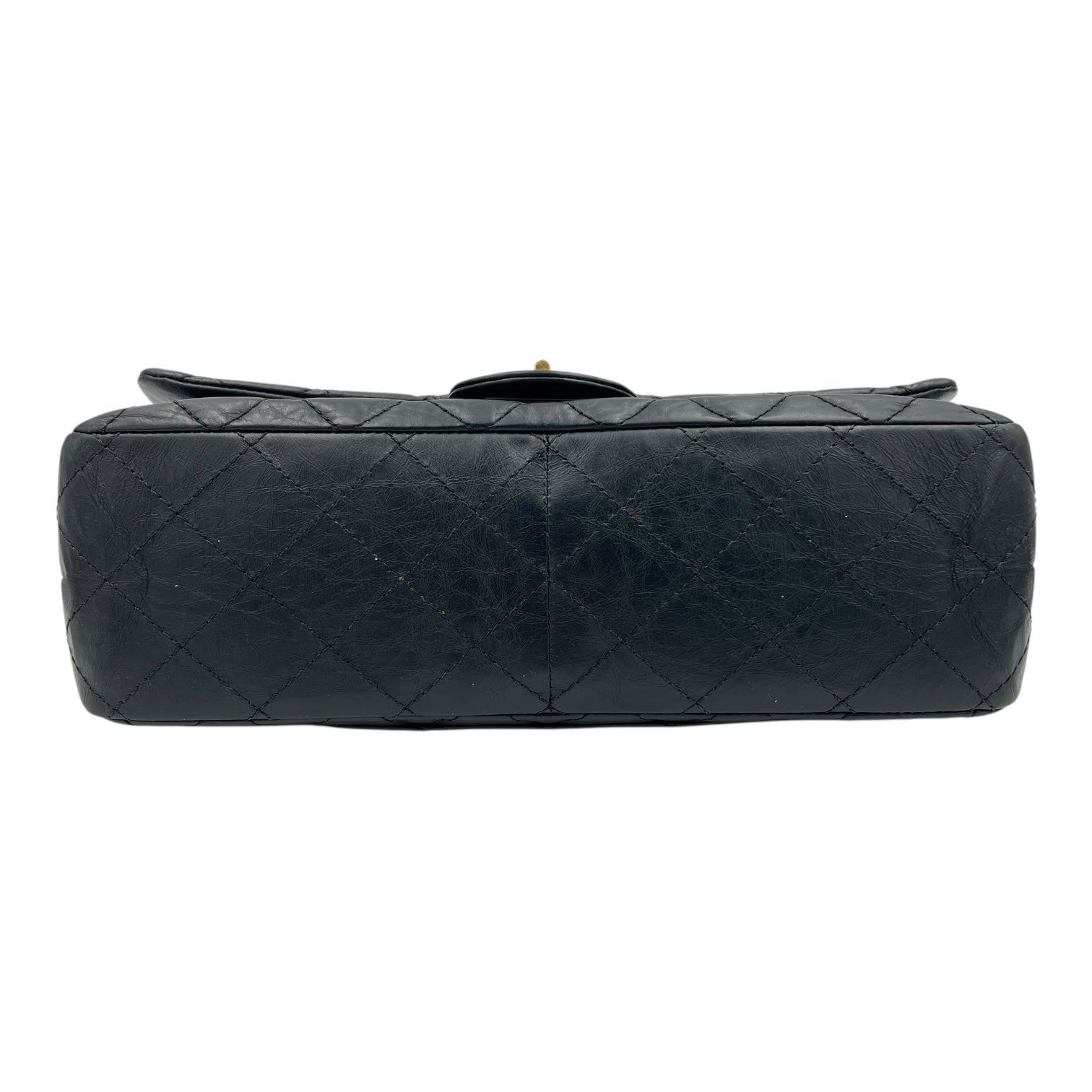 2.55 Shoulder Bag Black in Calfskin, Gold hardware