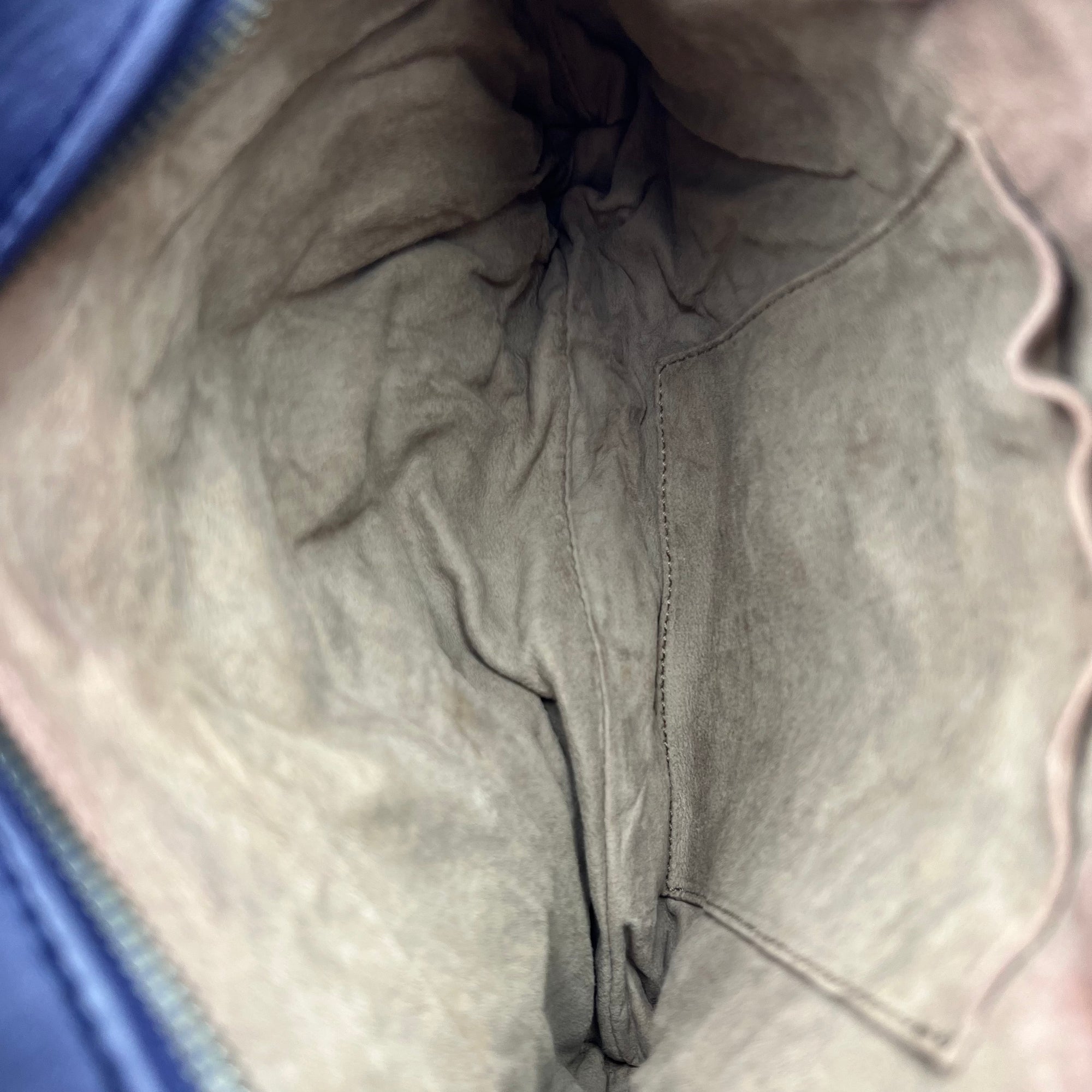 Intrecciato Crossbody Bag Blue in Calfskin, Ruthenium hardware