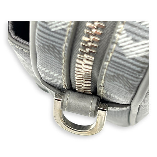 HIt the Road Messenger Grey in Coated Canvas, Silver hardware