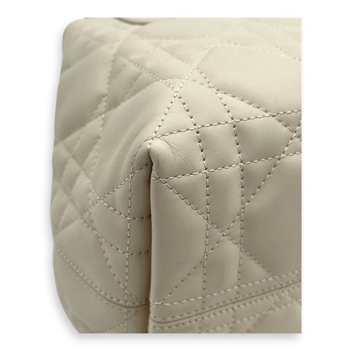 Toujours Top Handle Bag Small White in Lambskin, Silver hardware