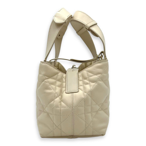 Toujours Top Handle Bag Small White in Lambskin, Silver hardware