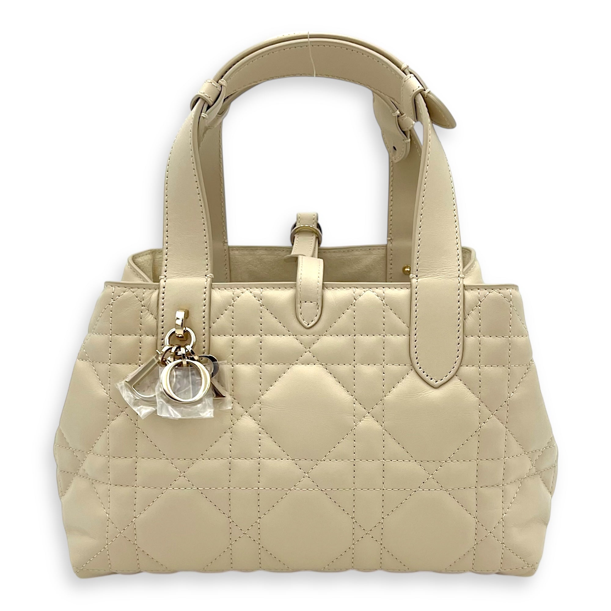 Toujours Top Handle Bag Small White in Lambskin, Silver hardware