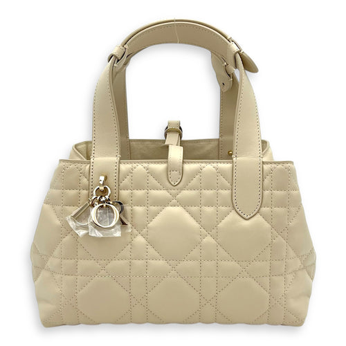 Toujours Top Handle Bag Small White in Lambskin, Silver hardware