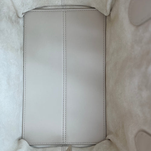 Toujours Top Handle Bag Small White in Lambskin, Silver hardware