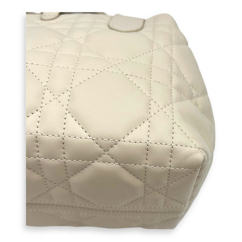 Toujours Top Handle Bag Small White in Lambskin, Silver hardware