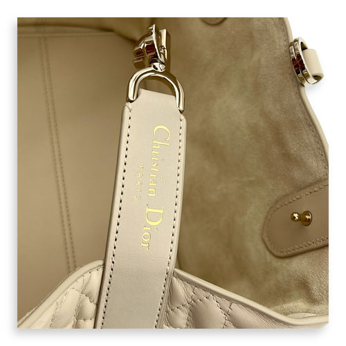 Toujours Top Handle Bag Small White in Lambskin, Silver hardware