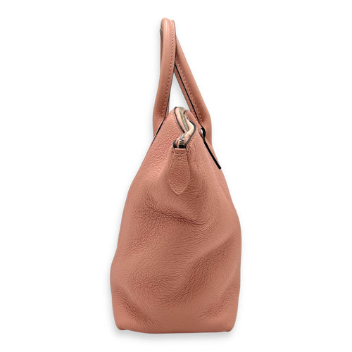 Lockit Top Handle Bag MM Pink in Calfskin, Silver hardware
