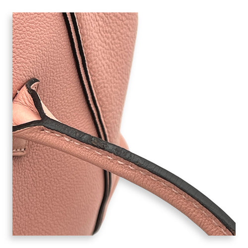 Lockit Top Handle Bag MM Pink in Calfskin, Silver hardware
