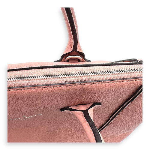 Lockit Top Handle Bag MM Pink in Calfskin, Silver hardware