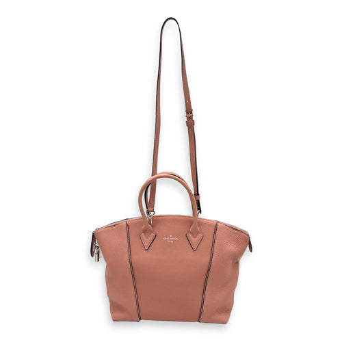 Lockit Top Handle Bag MM Pink in Calfskin, Silver hardware