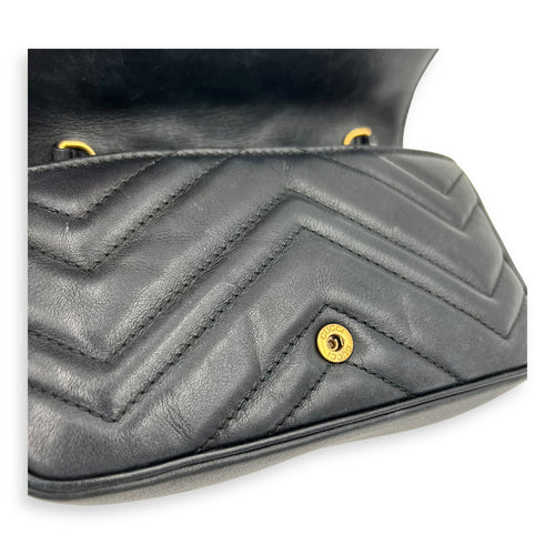 GG Marmont Crossbody Bag Super Mini Black in Calfskin, Gold hardware