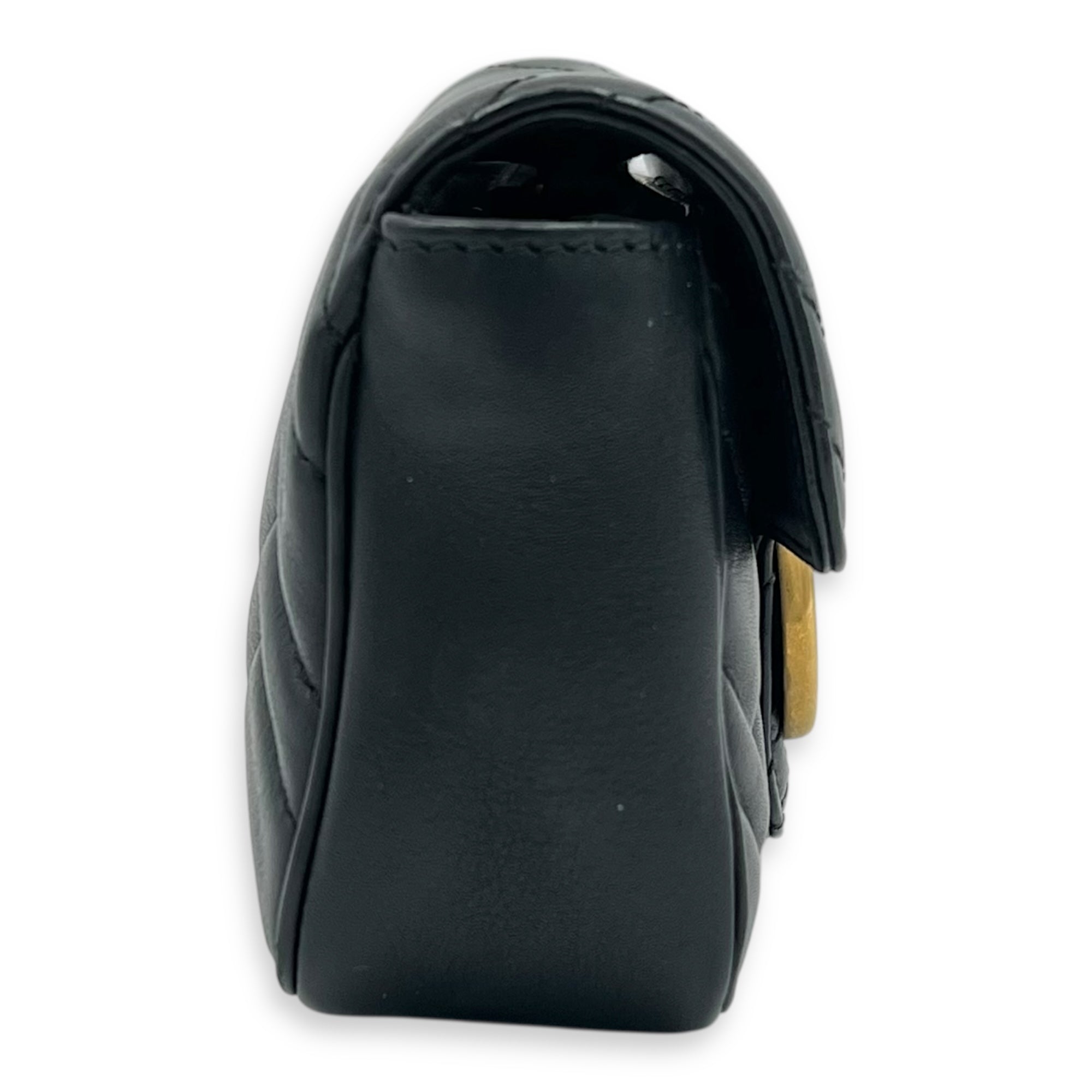 GG Marmont Crossbody Bag Super Mini Black in Calfskin, Gold hardware