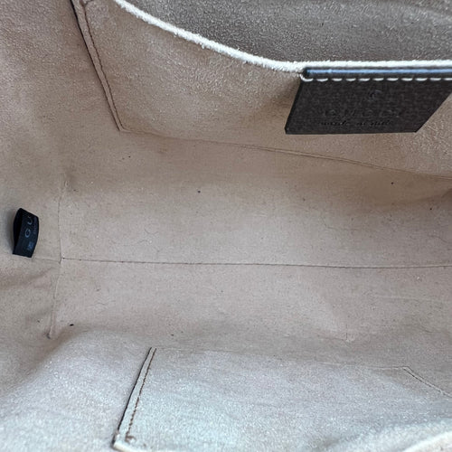 Ophidia Top Handle Bag Brown in Coated Canvas, Gold hardware