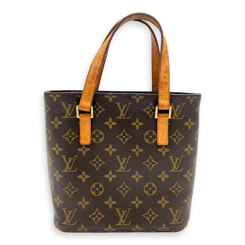 Vavin Top Handle Bag Brown in Monogram Coated Canvas, Gold hardware