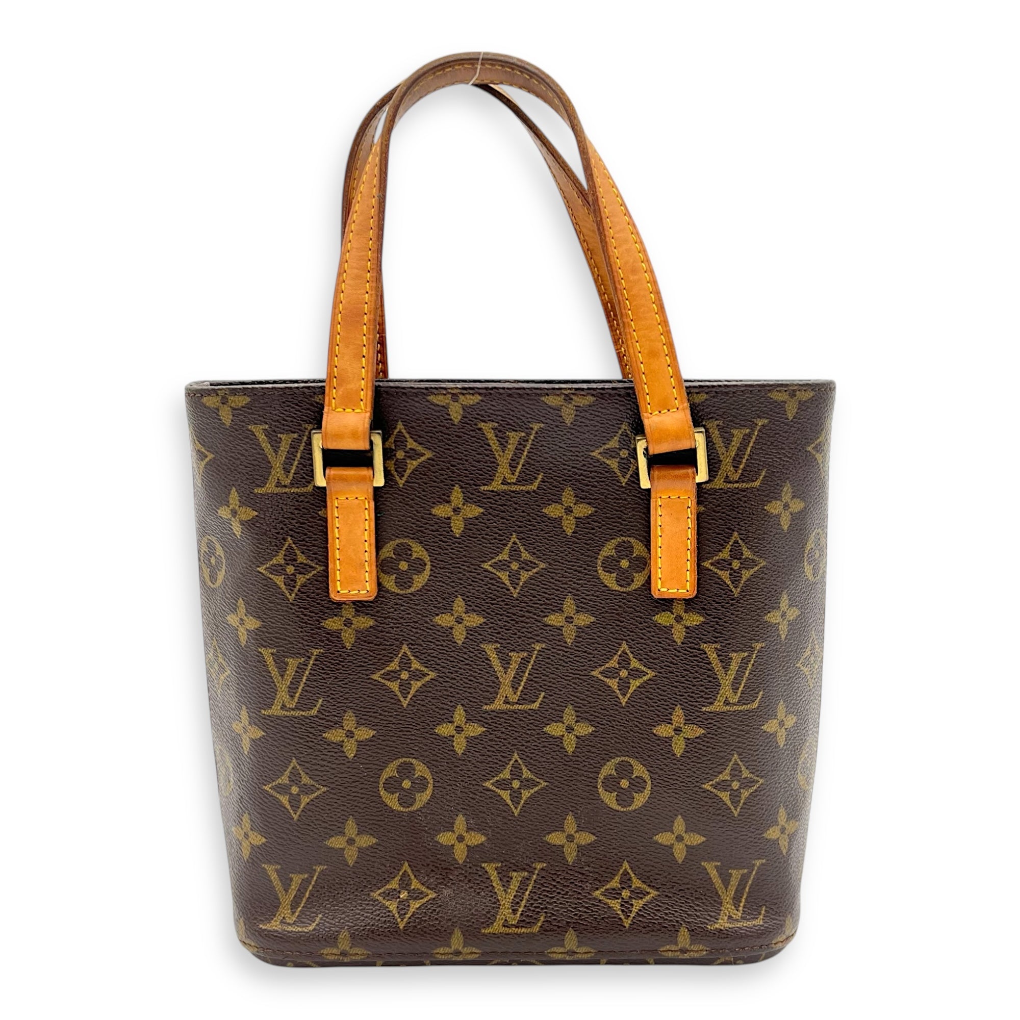 Vavin Top Handle Bag Brown in Monogram Coated Canvas, Gold hardware