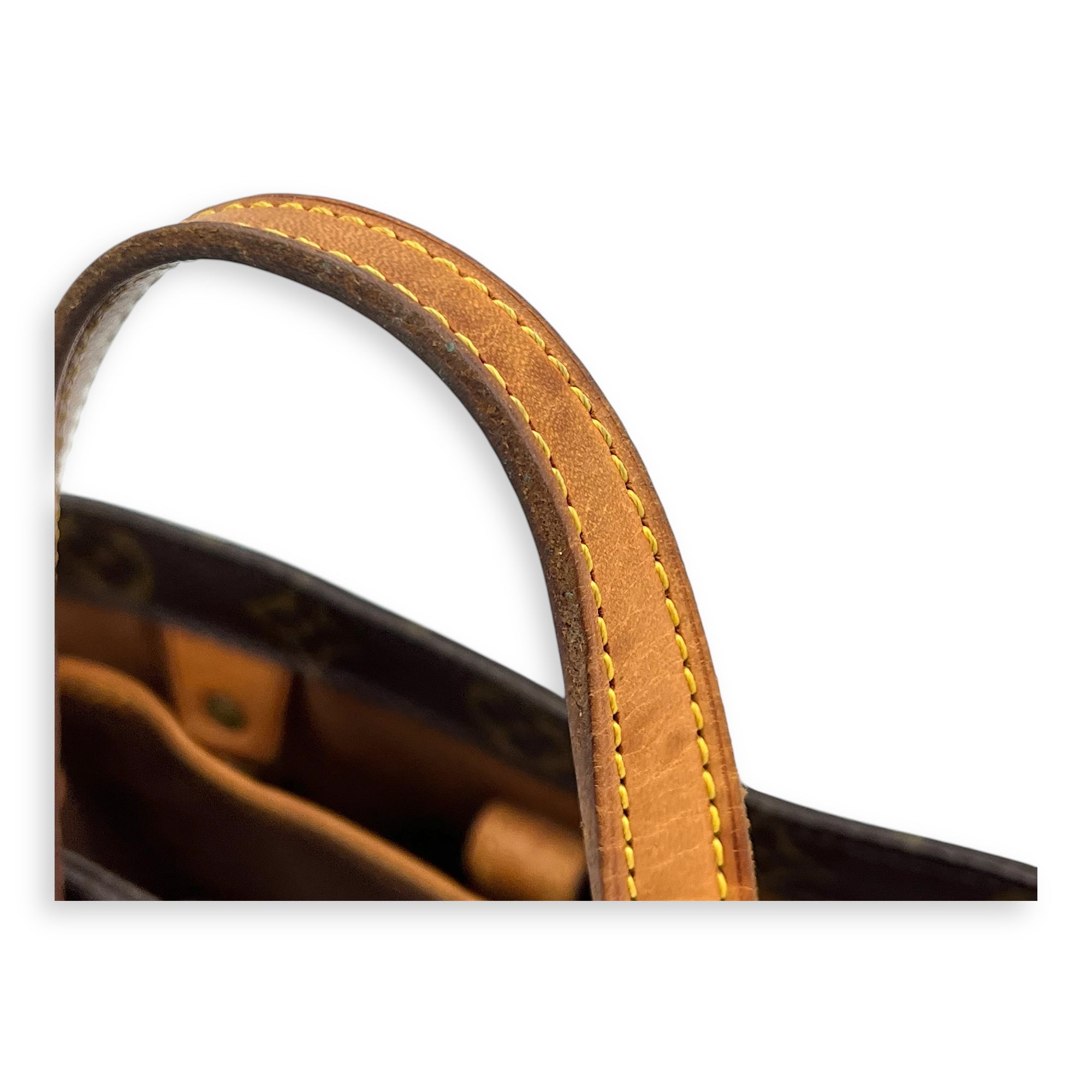 Vavin Top Handle Bag Brown in Monogram Coated Canvas, Gold hardware