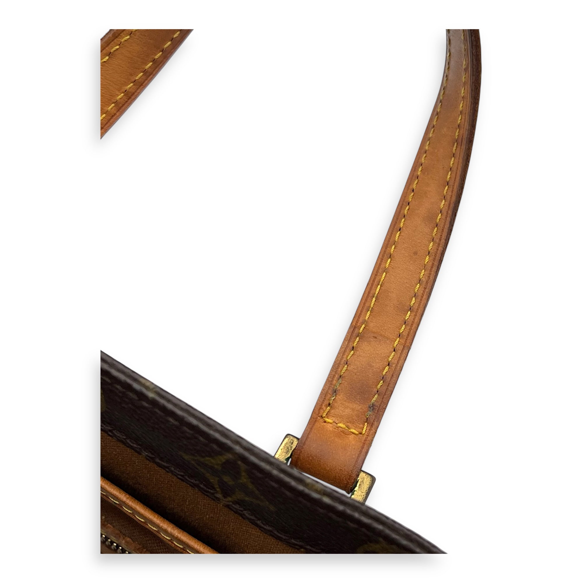 Vavin Top Handle Bag Brown in Monogram Coated Canvas, Gold hardware