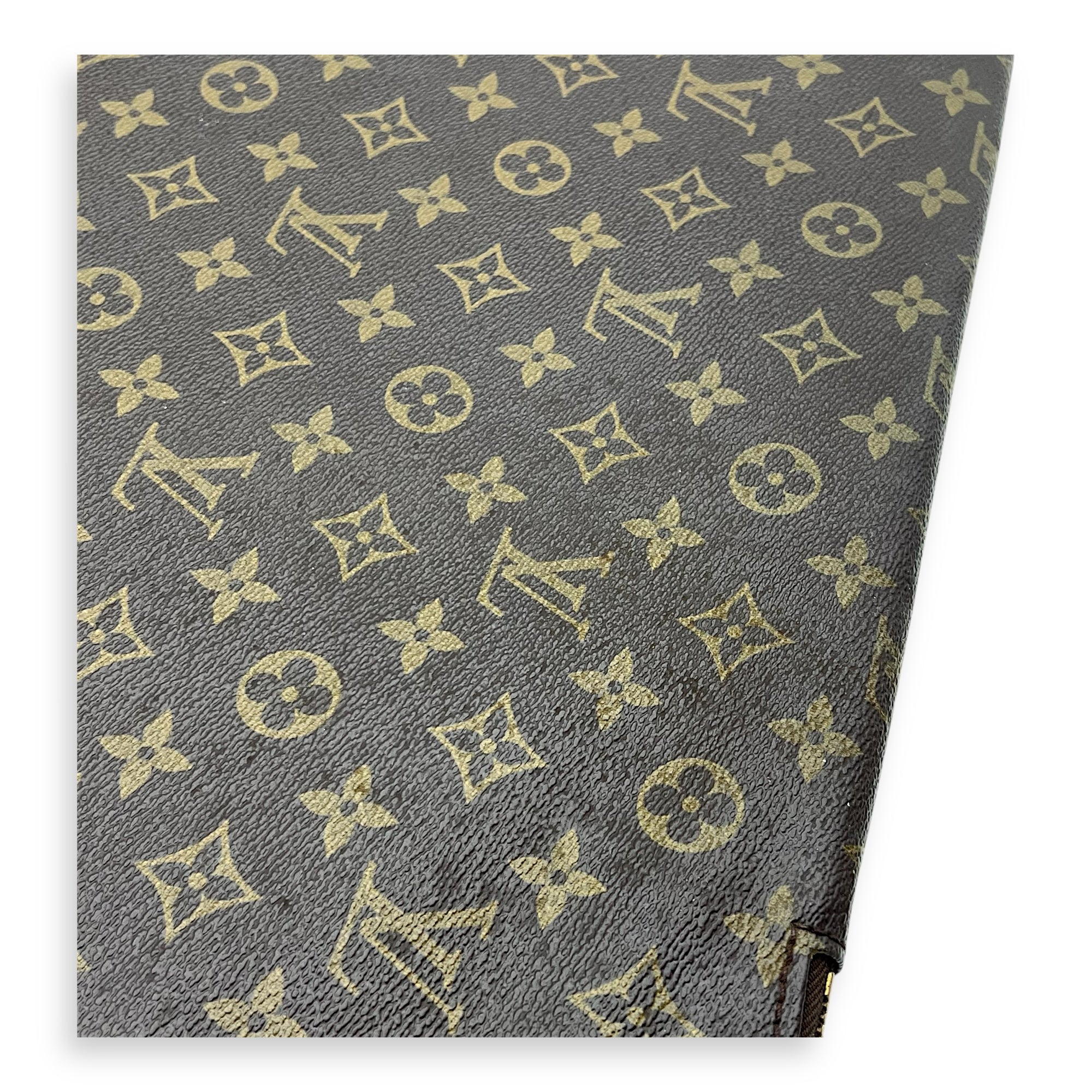 Others Document Case Brown in Monogram Coated Canvas, Gold hardware