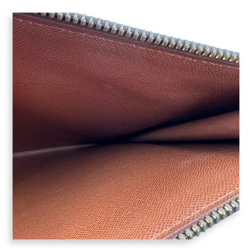 Others Document Case Brown in Monogram Coated Canvas, Gold hardware