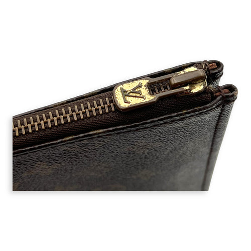 Others Document Case Brown in Monogram Coated Canvas, Gold hardware