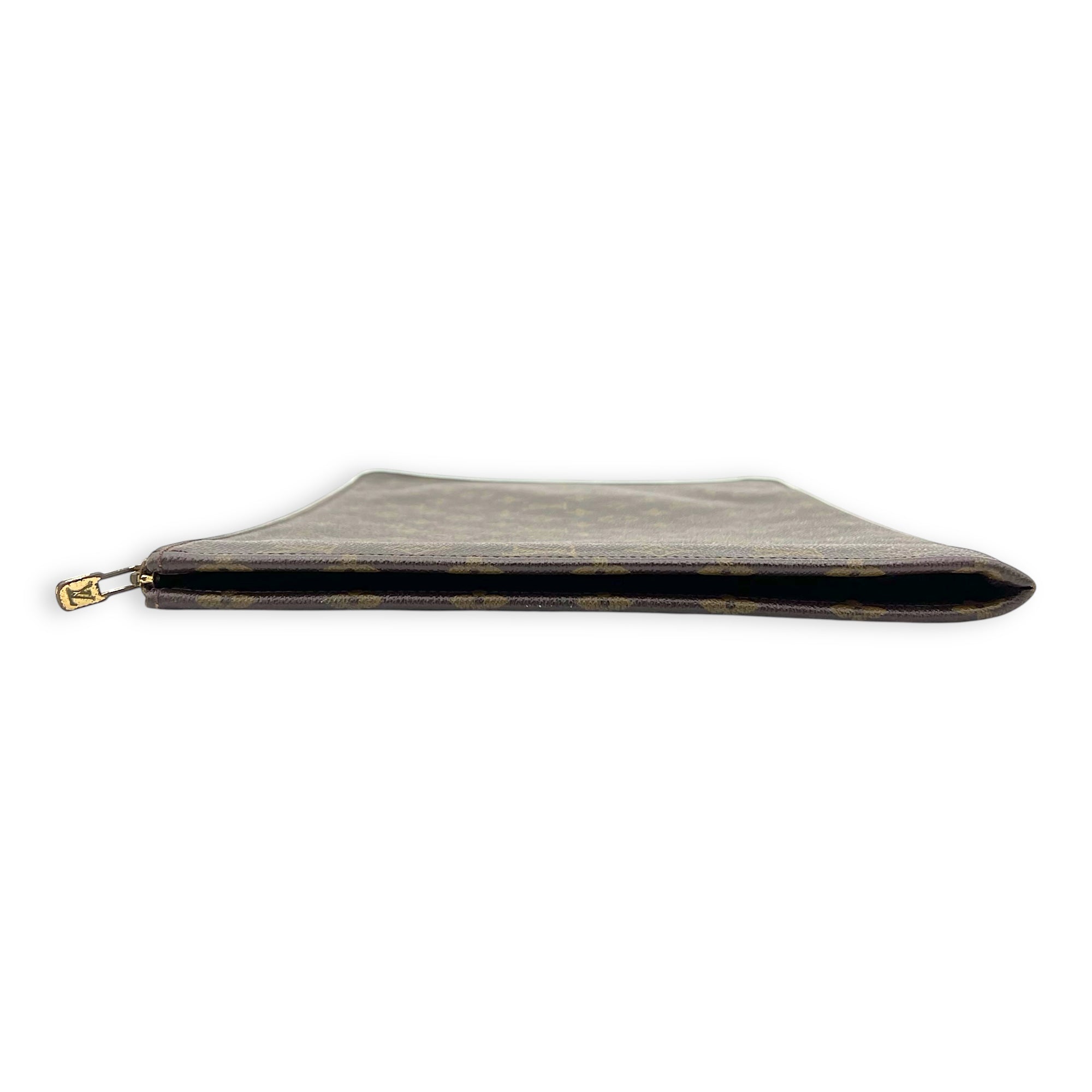 Others Document Case Brown in Monogram Coated Canvas, Gold hardware