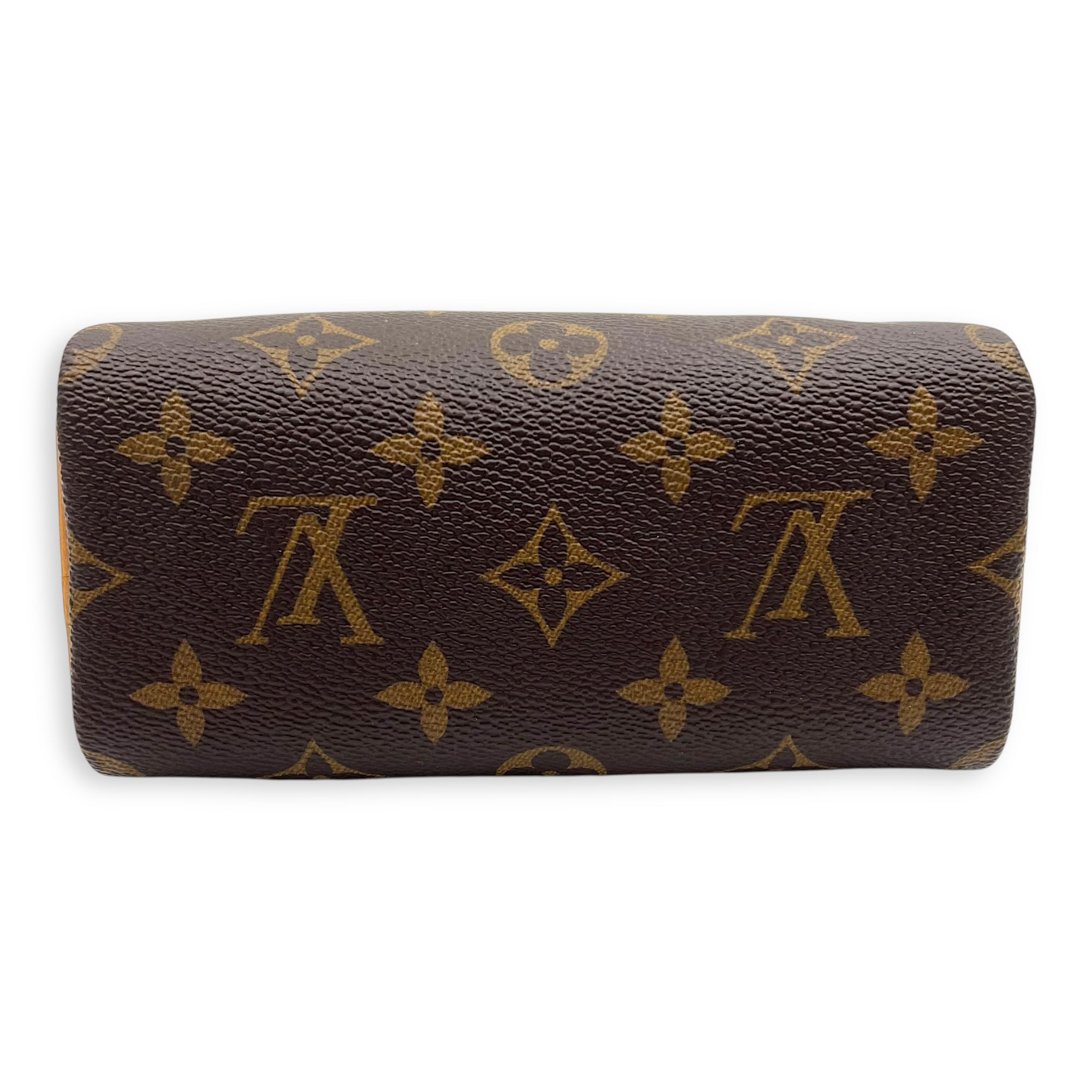 Speedy Crossbody Bag Nano Brown in Monogram Coated Canvas, Gold hardware