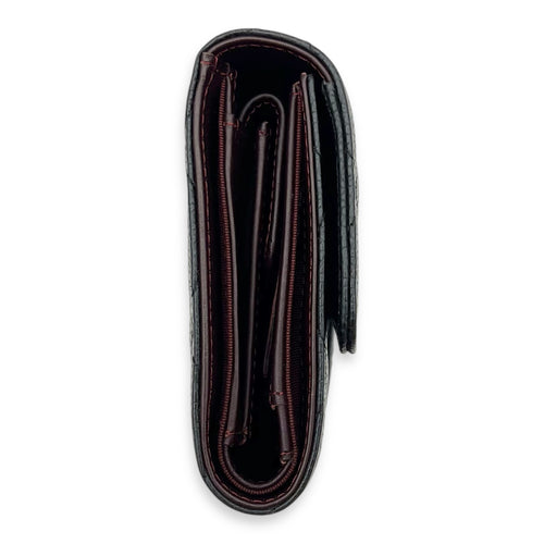 CC Wallet Black in Caviar Leather, Silver hardware