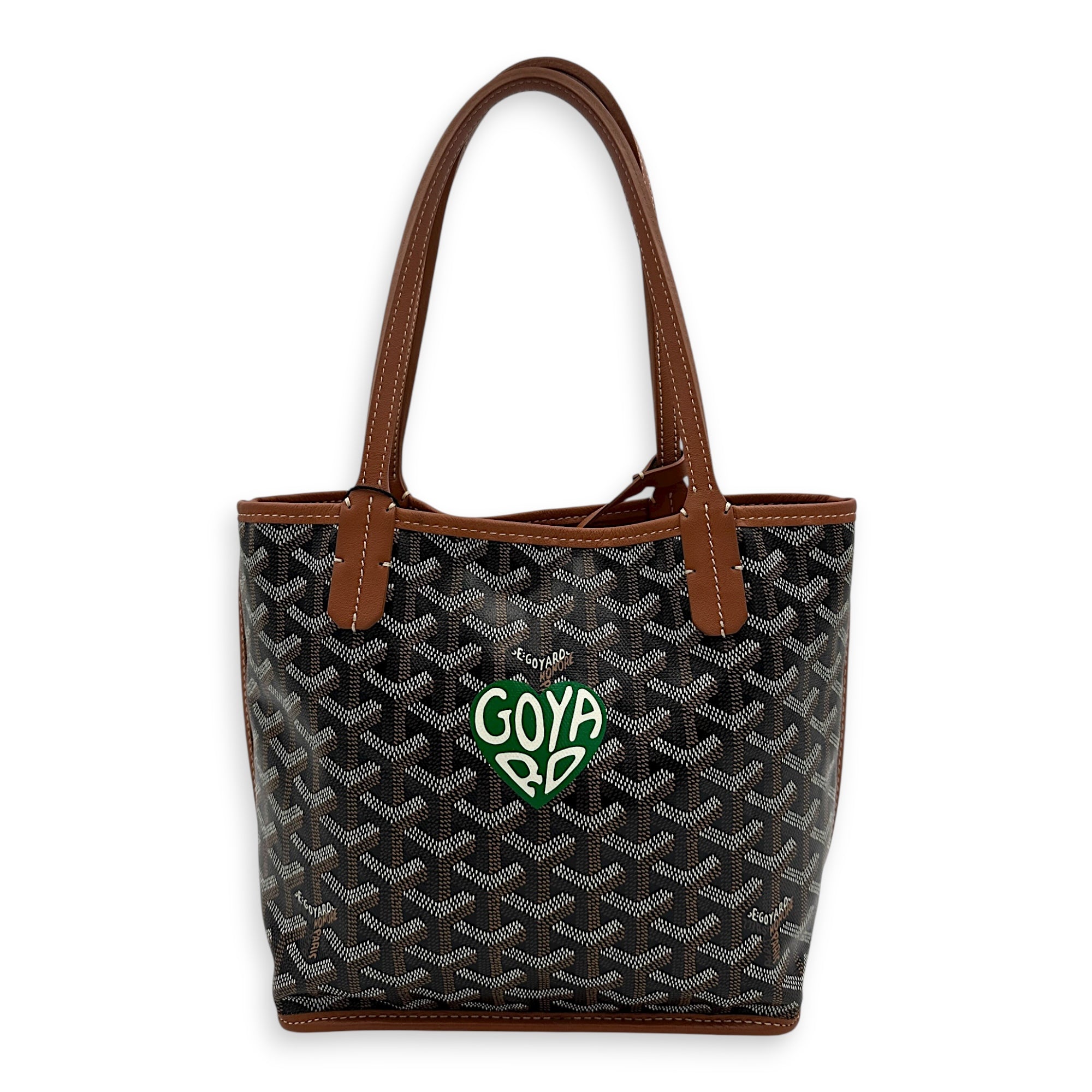 Anjou Tote Bag Mini Black in Coated Canvas, Silver hardware