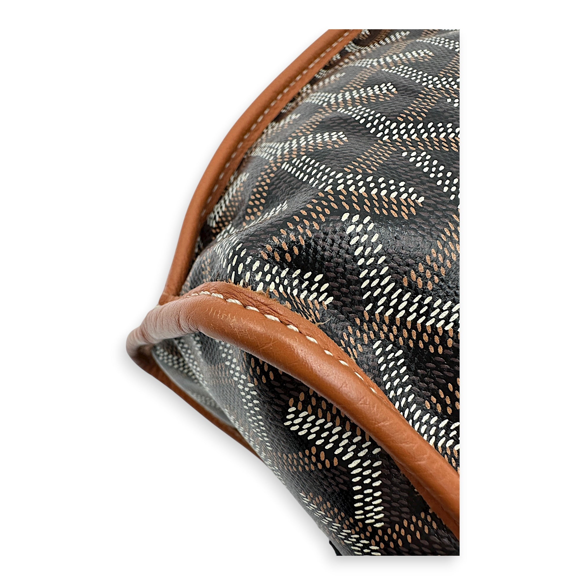 Anjou Tote Bag Mini Black in Coated Canvas, Silver hardware