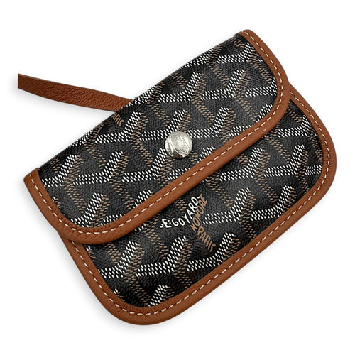 Anjou Tote Bag Mini Black in Coated Canvas, Silver hardware