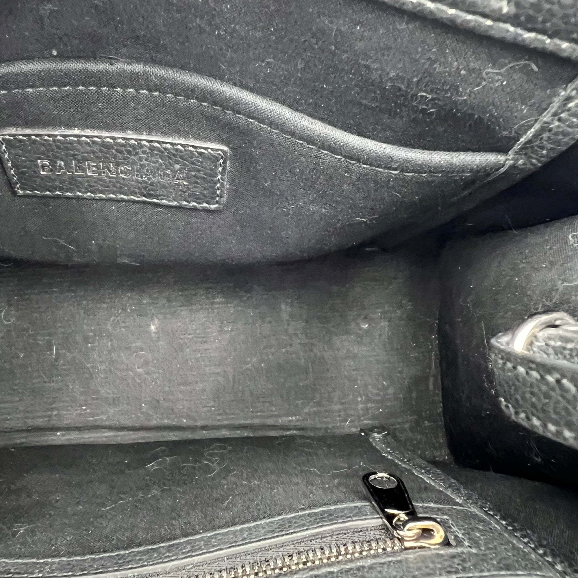 Logo Tote Bag Black in Calfskin, Silver hardware