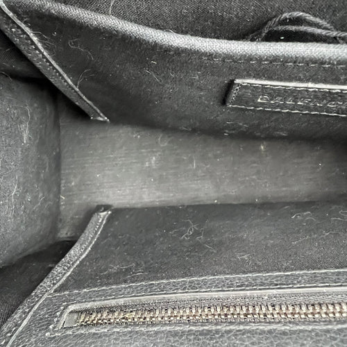 Logo Tote Bag Black in Calfskin, Silver hardware