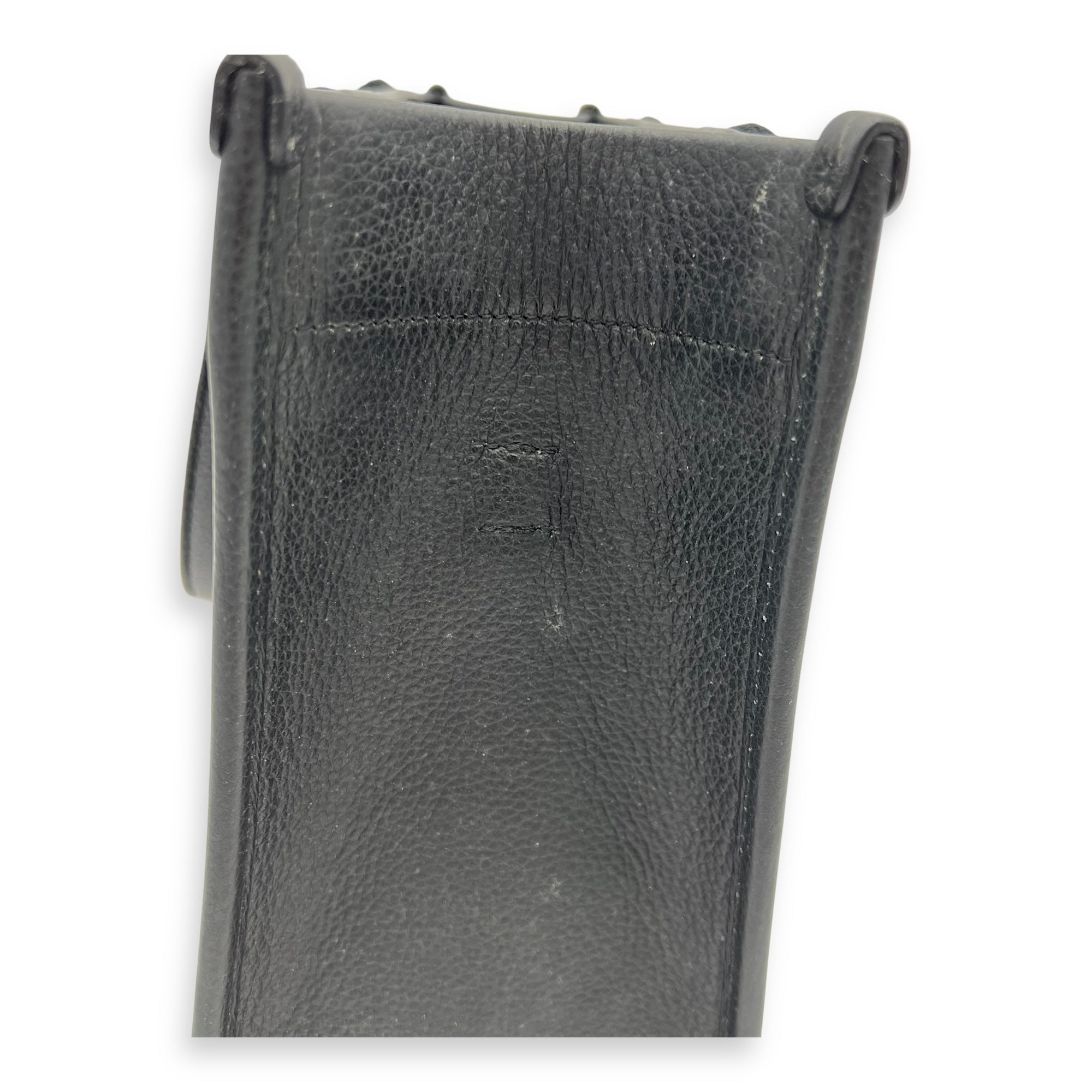 Logo Tote Bag Black in Calfskin, Silver hardware