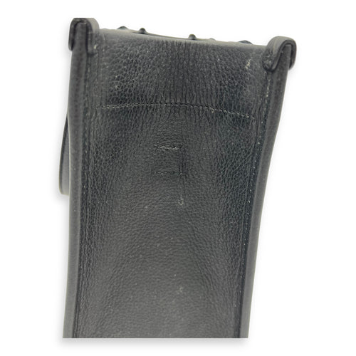 Logo Tote Bag Black in Calfskin, Silver hardware