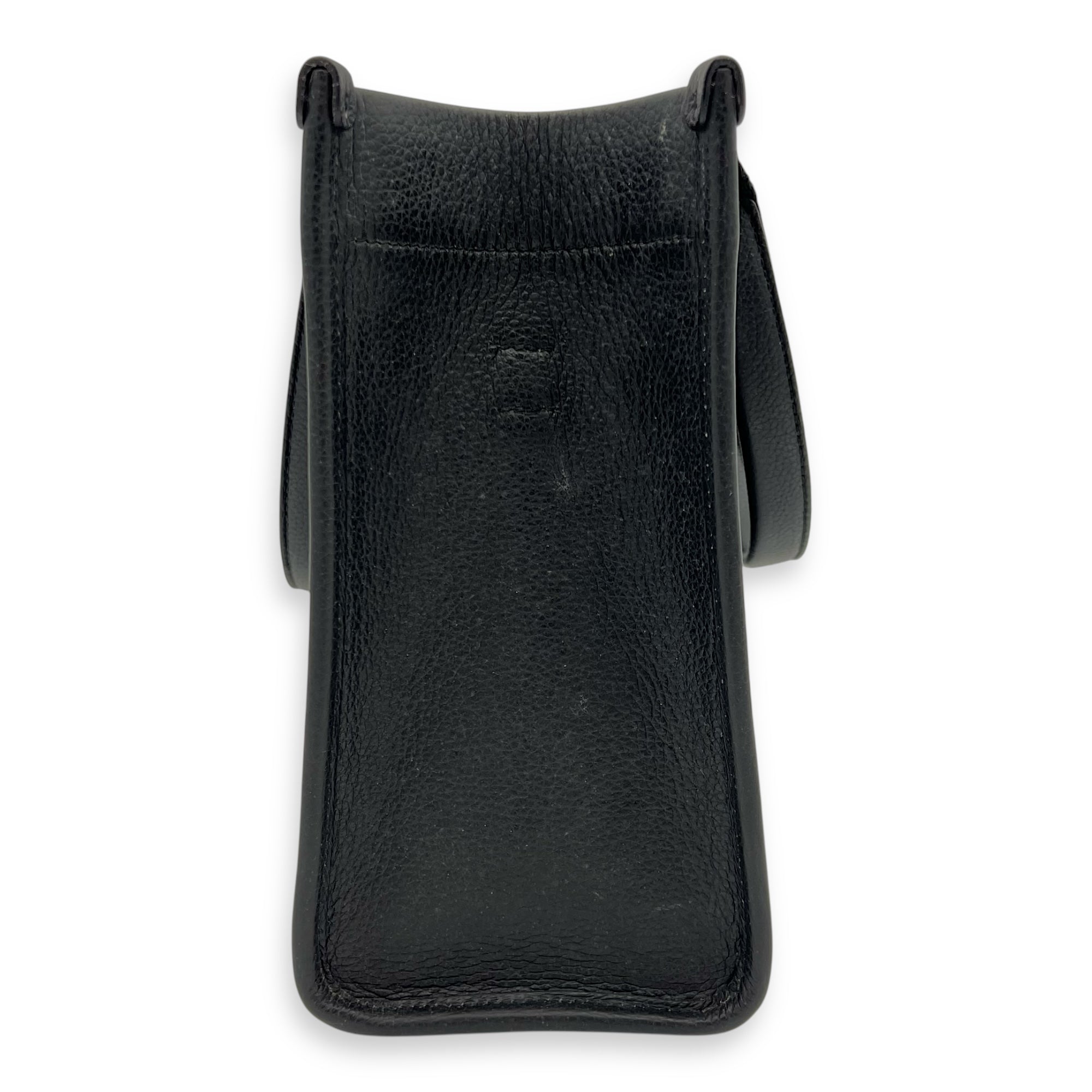 Logo Tote Bag Black in Calfskin, Silver hardware