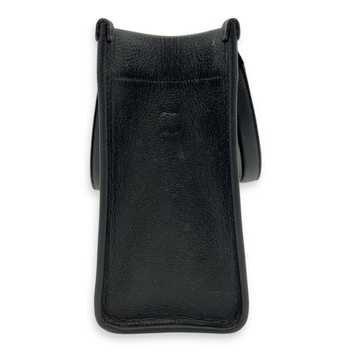 Logo Tote Bag Black in Calfskin, Silver hardware