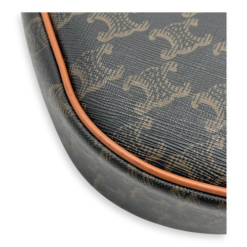 Ava Triomphe Shoulder Bag Brown in Coated Canvas, Gold hardware