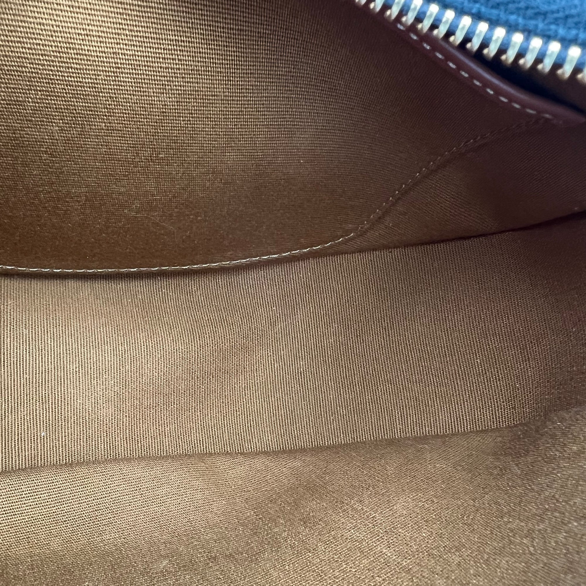 Ava Triomphe Shoulder Bag Brown in Coated Canvas, Gold hardware