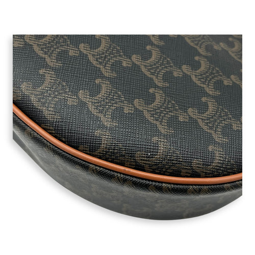 Ava Triomphe Shoulder Bag Brown in Coated Canvas, Gold hardware