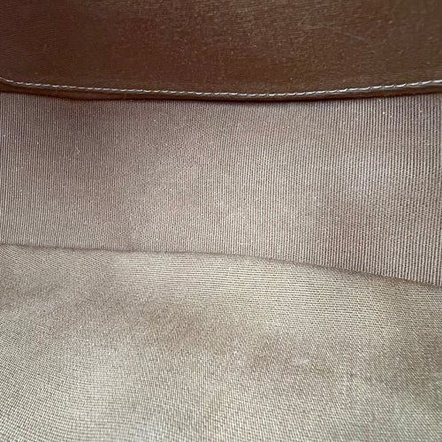 Ava Triomphe Shoulder Bag Brown in Coated Canvas, Gold hardware