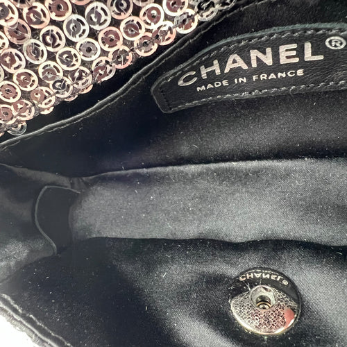 CC Shoulder Bag Silver in Sequins, Silver hardware