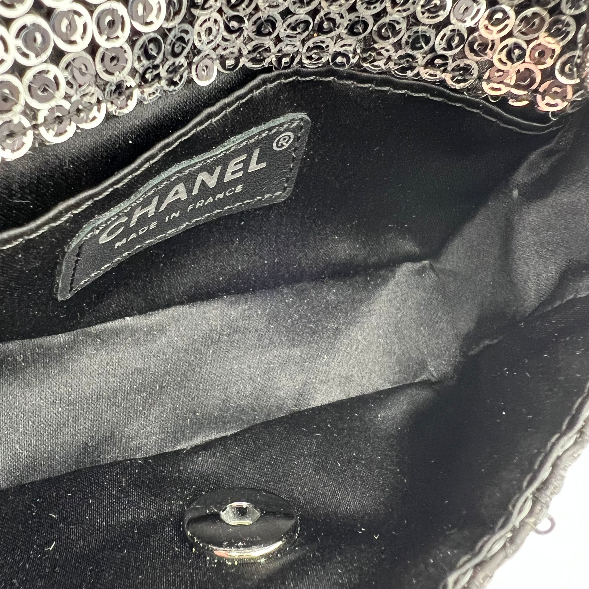 CC Shoulder Bag Silver in Sequins, Silver hardware