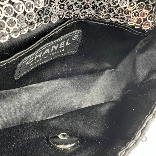 CC Shoulder Bag Silver in Sequins, Silver hardware