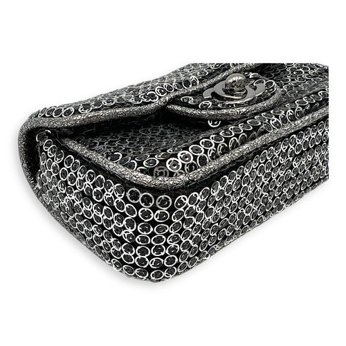 CC Shoulder Bag Silver in Sequins, Silver hardware